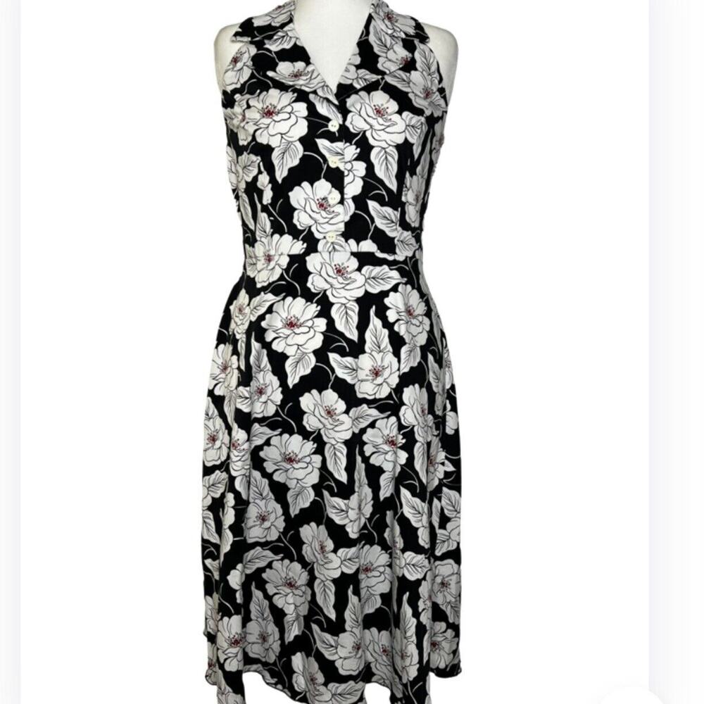 Hawaiian‎ Halter Dress 10 Handmade Midi Cotton Floral Beach Luau Summer Party